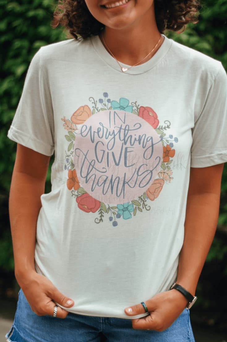 In Everything Give Thanks Cement Tee - Tees