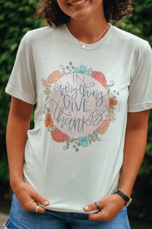 In Everything Give Thanks Cement Tee - Tees