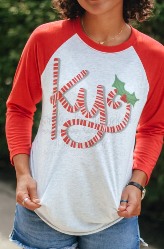 Candy Cane KY Raglan - Tees