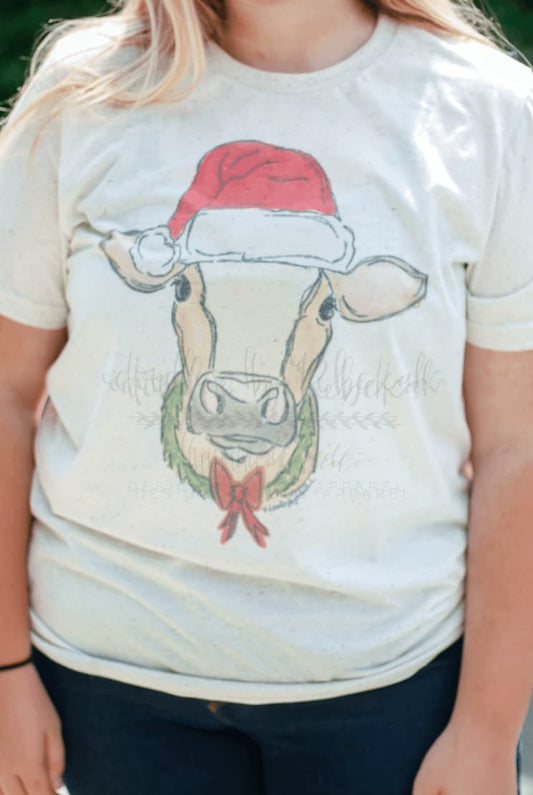 Christmas Cow Tee - Tees