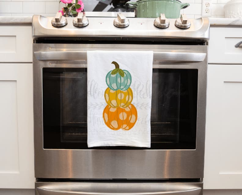 Polka Dot Pumpkin Tea Towel - Tea Towels