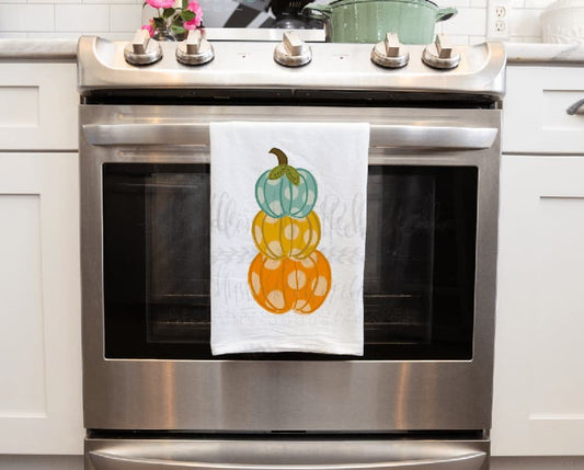 Polka Dot Pumpkin Tea Towel - Tea Towels