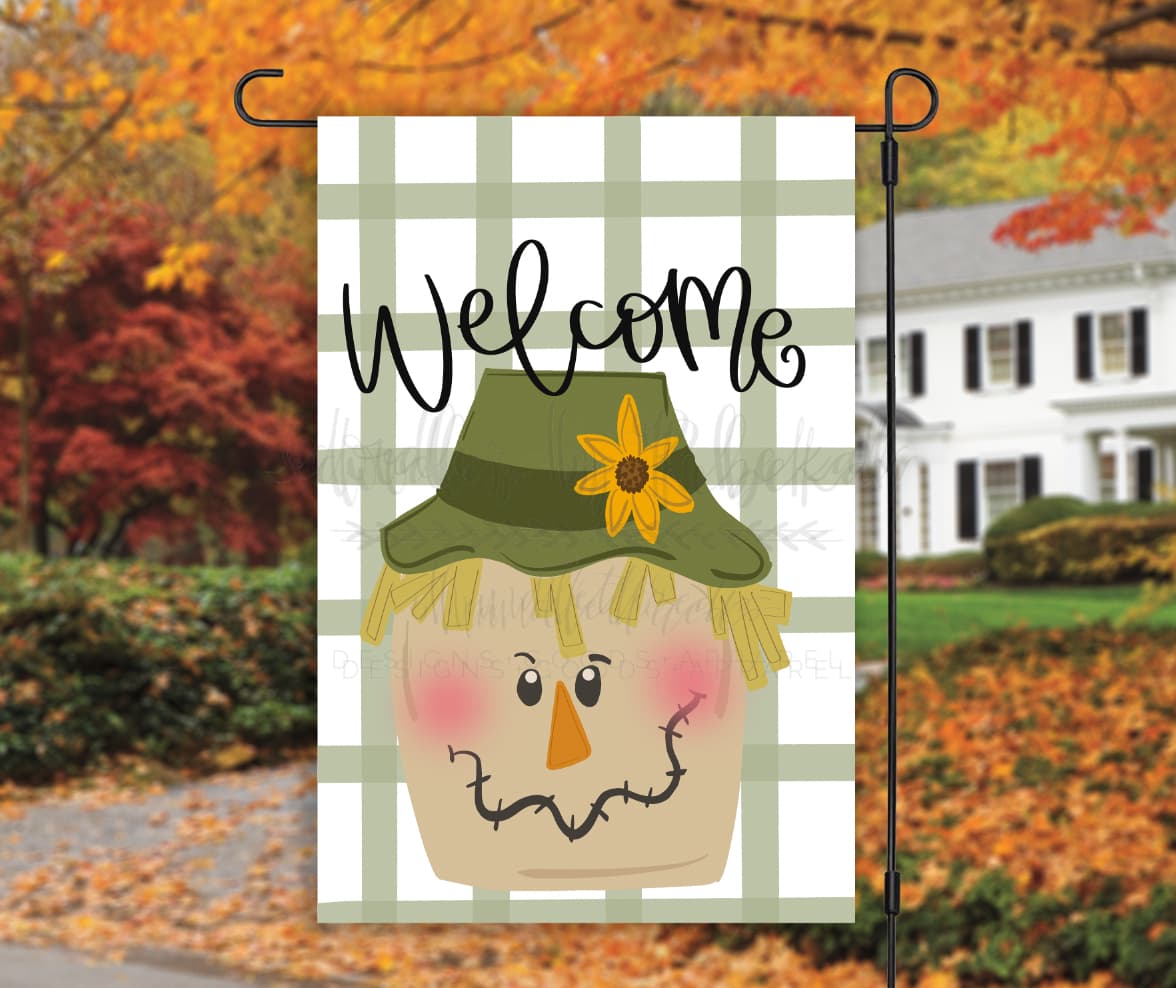 Welcome Scarecrow Garden Flag - Garden Flag