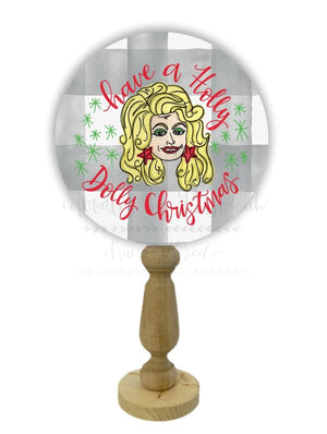 Have A Holly Dolly Christmas Doorhanger/Topper/Attachment - Door Hanger