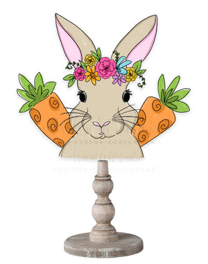 Bunny with Carrots Doorhanger/Topper/Attachment - Door Hanger