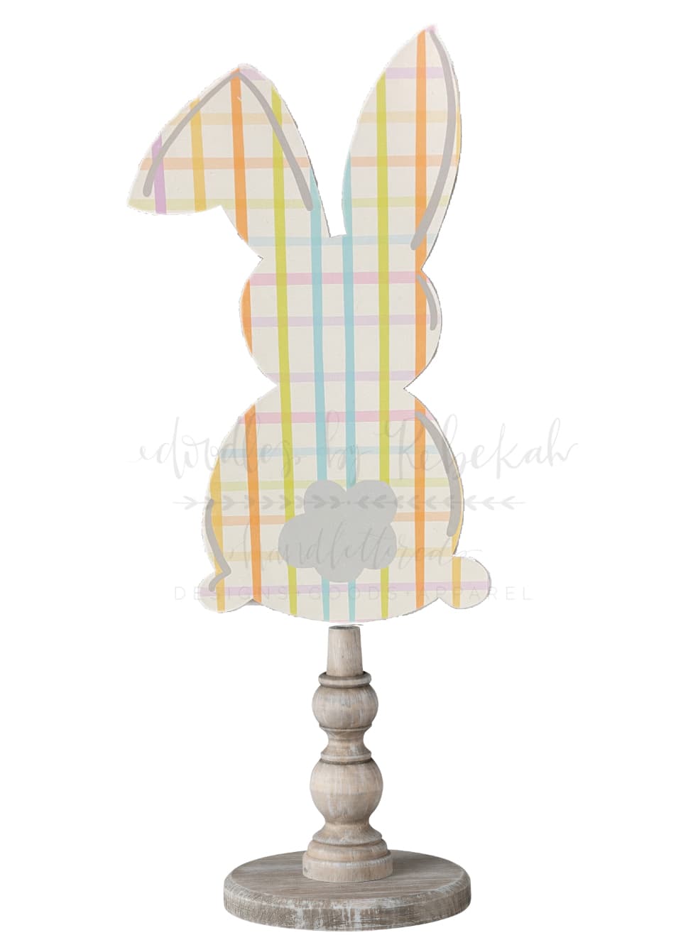 Plaid Bunny Topper/Attachment - Door Hanger