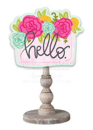 Hello Flowers Doorhanger/Topper/Attachment - Door Hanger