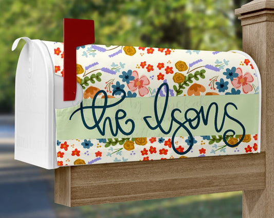 Personalized Floral Mailbox Cover