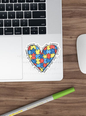 Autism Awareness Heart Sticker - Sticker