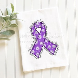 Cancer Awareness Ribbon Tea Towels - Tea Towels