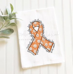 Cancer Awareness Ribbon Tea Towels - Orange Ribbon - Tea Towels