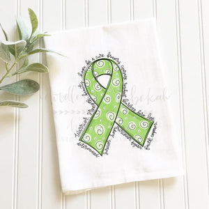 Cancer Awareness Ribbon Tea Towels - Lime Green Ribbon - Tea Towels