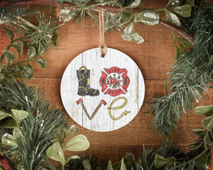 LOVE Firefighter Ornament - Ornaments