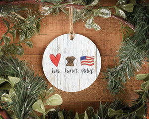 Love. Honor. Protect Ornament - Ornaments