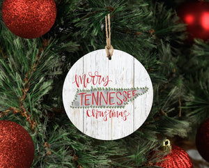 Merry Tennessee Christmas Ornament - Ornaments