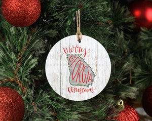 Merry Georgia Christmas Ornament - Ornaments