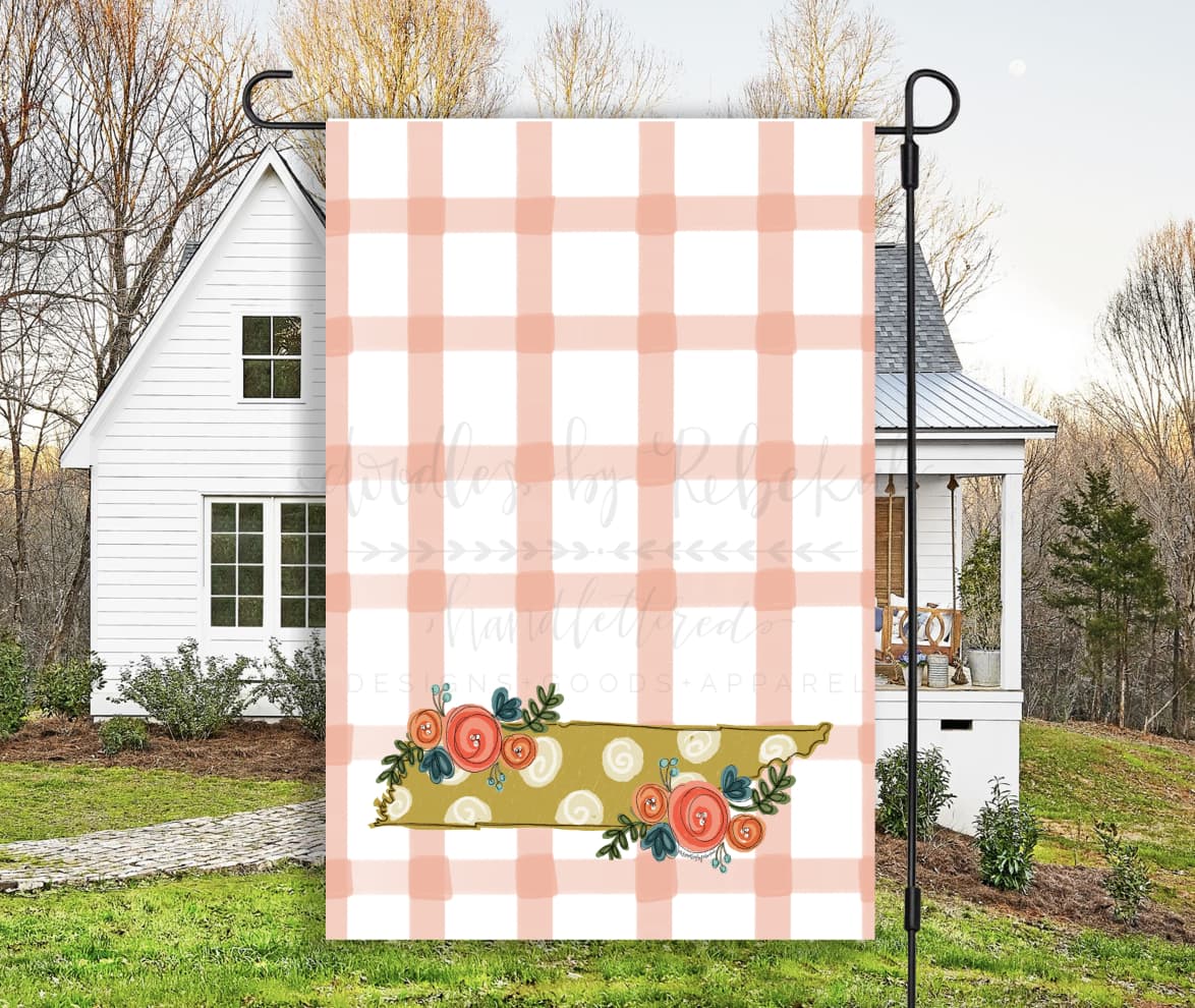 Tennessee Floral Dot Garden Flag - Garden Flag