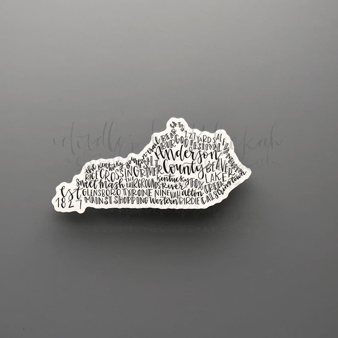 Anderson County KY Word Art Sticker - Sticker