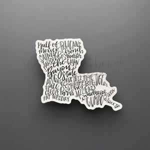 Louisiana Word Art Sticker - Sticker
