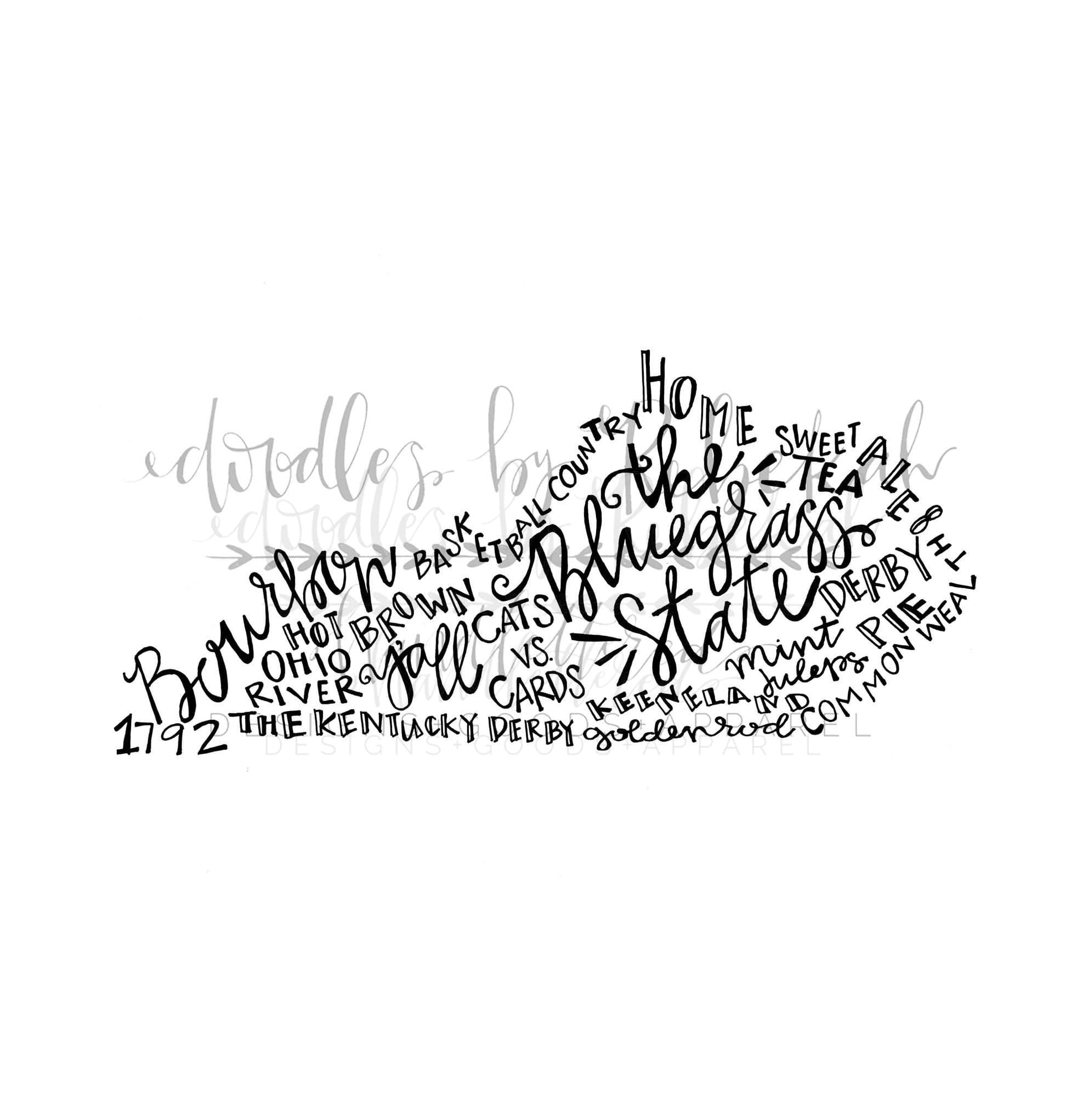 Kentucky Word Art Tee - Tees