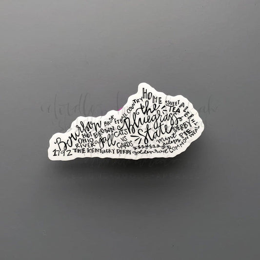 The Bluegrass State Word Art Sticker - Sticker