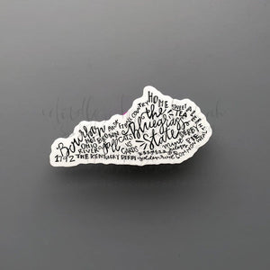 The Bluegrass State Word Art Sticker