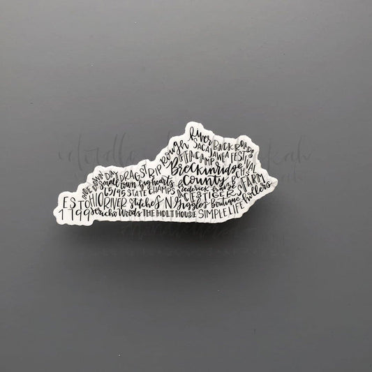 Breckinridge County KY Word Art Sticker - Sticker