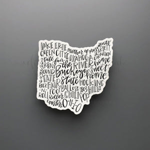 Ohio Word Art Sticker - Sticker