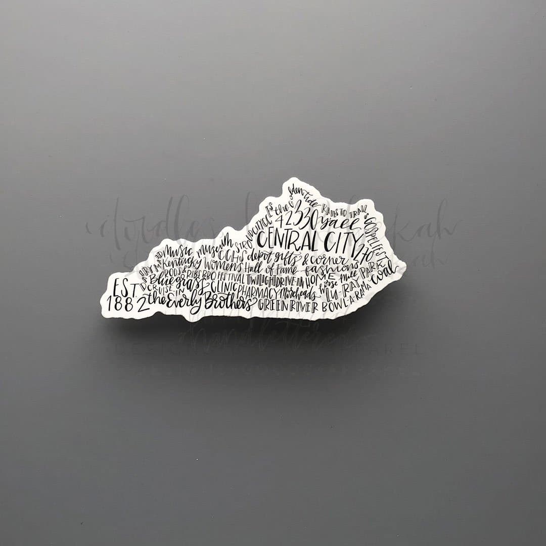 Central City KY Word Art Sticker - Sticker