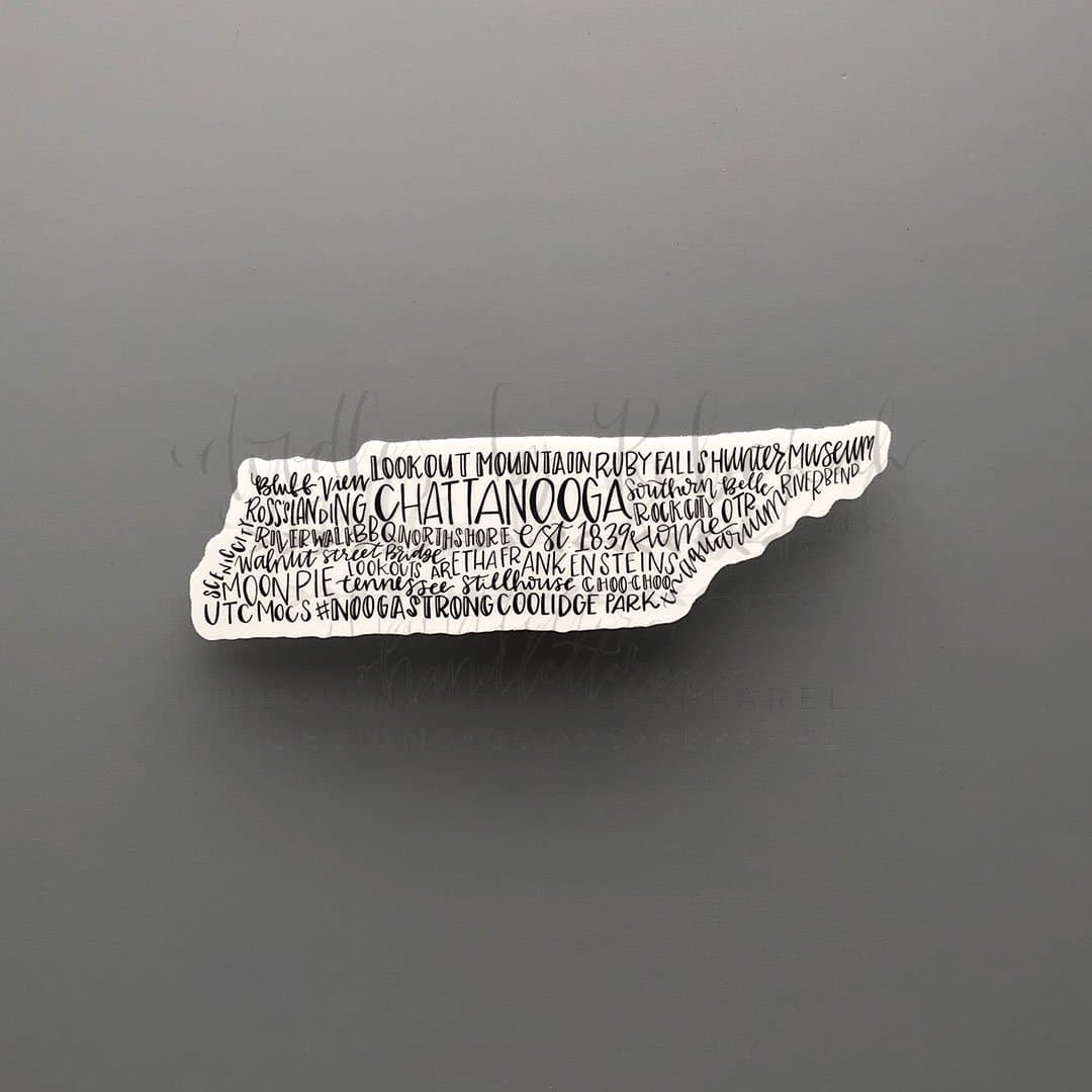 Chattanooga TN Word Art Sticker - Sticker