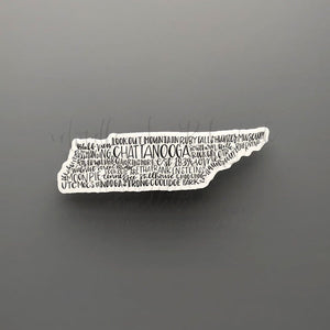 Chattanooga TN Word Art Sticker - Sticker
