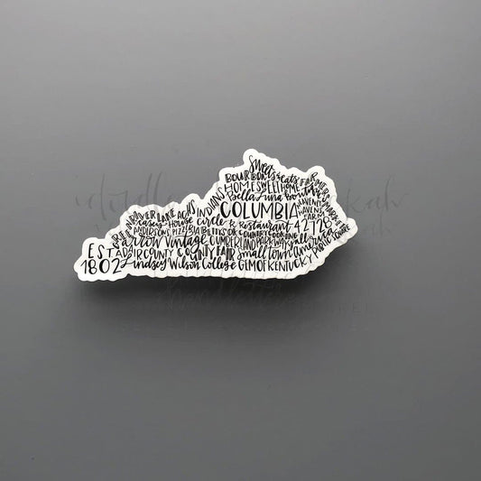 Columbia KY Word Art Sticker - Sticker