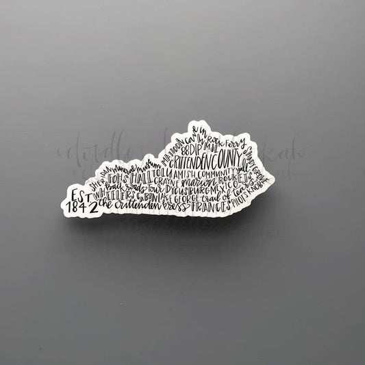 Crittenden County KY Word Art Sticker - Sticker