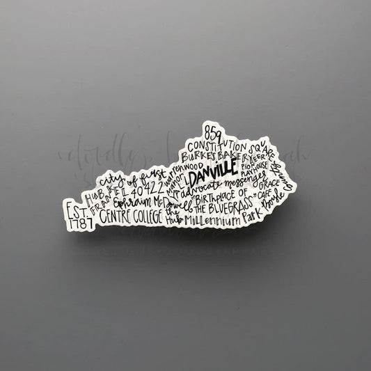 Danville KY Word Art Sticker - Sticker