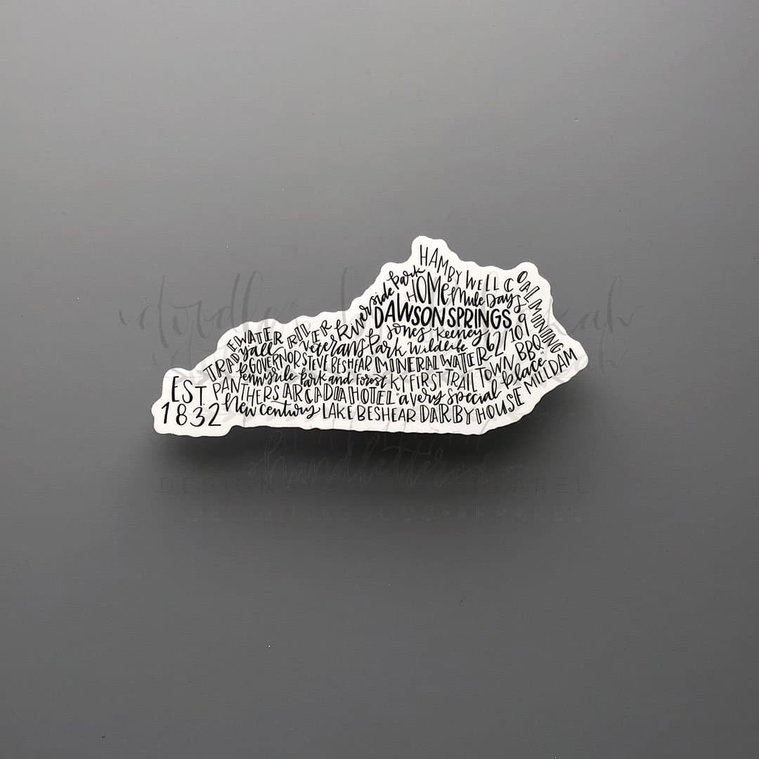 Dawson Springs KY Word Art Sticker - Sticker