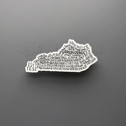 Dawson Springs KY Word Art Sticker - Sticker