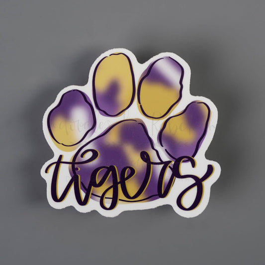 Tigers (Purple and Gold Paw) Sticker - Sticker