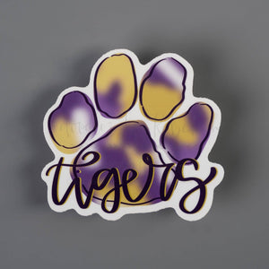 Tigers (Purple and Gold Paw) Sticker