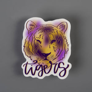 Tigers (Purple and Gold Tiger) Sticker