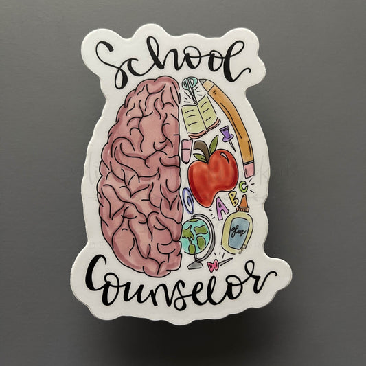 School Counselor - Brain Sticker - Sticker