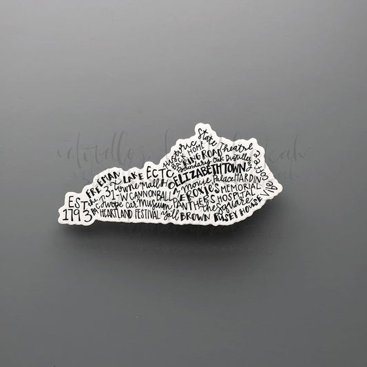 Elizabethtown KY Word Art Sticker - Sticker