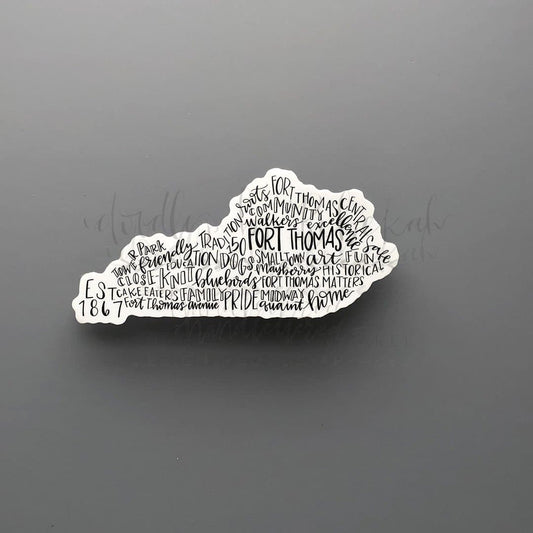 Fort Thomas KY Word Art Sticker - Sticker