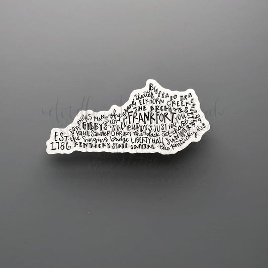 Frankfort KY Word Art Sticker - Sticker