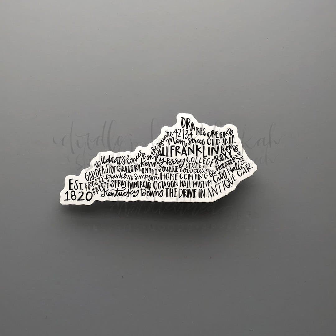 Franklin KY Word Art Sticker - Sticker