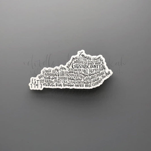 Garrard County KY Word Art Sticker - Sticker