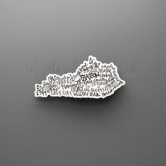 Glasgow KY Word Art Sticker - Sticker