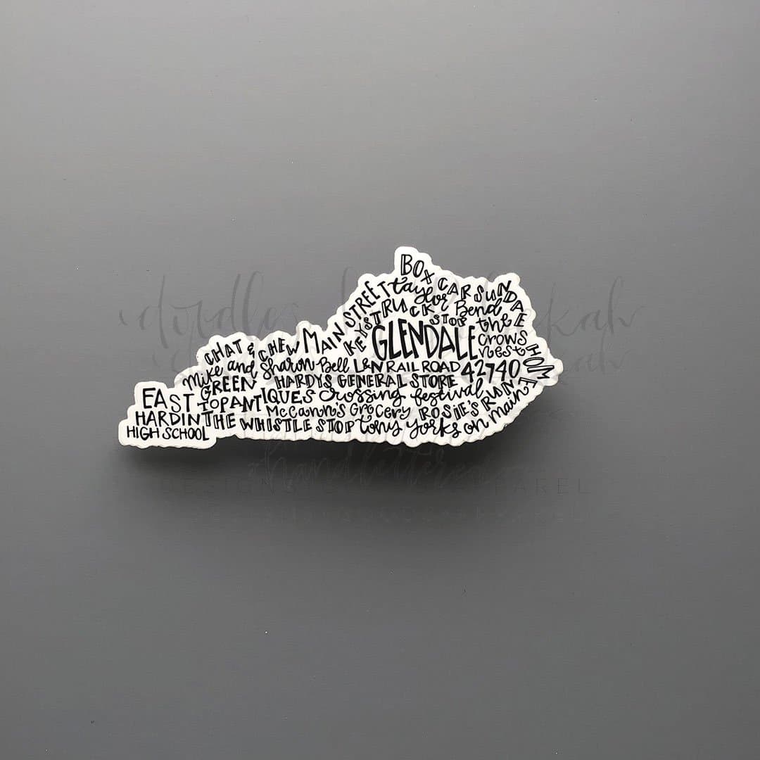 Glendale KY Word Art Sticker - Sticker