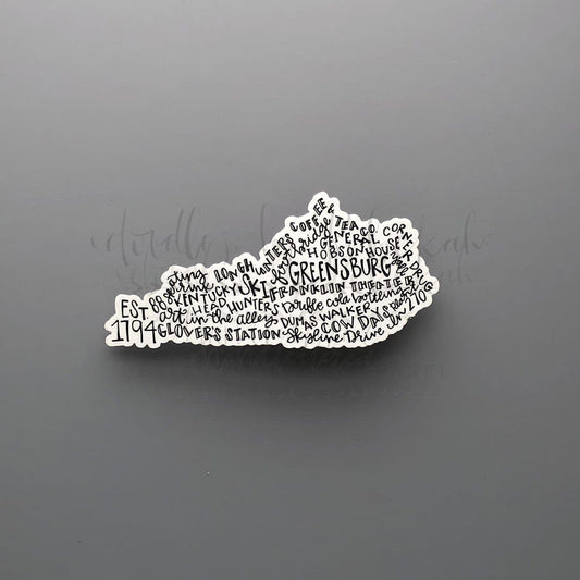 Greensburg KY Word Art Sticker - Sticker