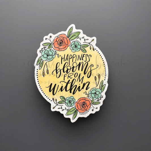 Happiness Blooms From Within Sticker - Sticker