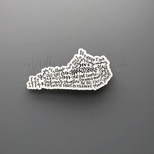 Harrodsburg KY Word Art Sticker - Sticker